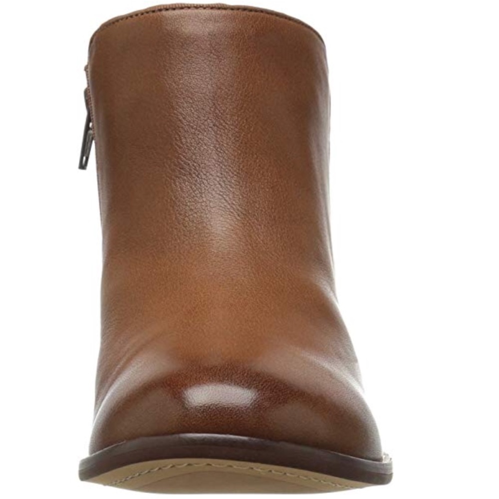 Texas Cognac Leather Low Heel Ankle Booties - Picture 7 of 8